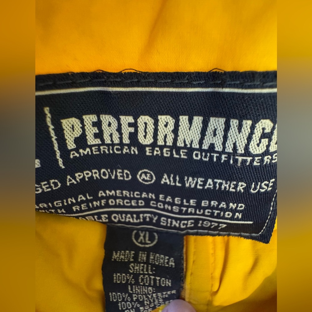 Vintage Ae Performance American Eagle Yellow Rain… - image 4